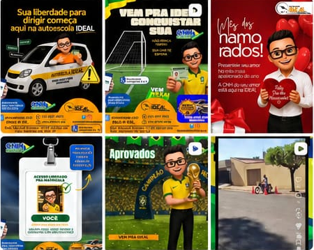 Publicações do Instagram da Auto Moto Escola Ideal